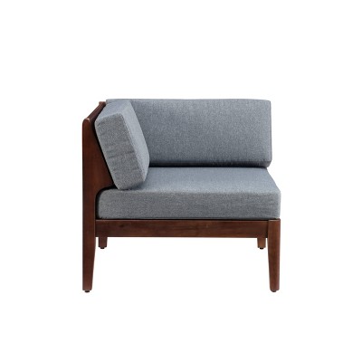 Summerlyn Walnut Corner Chair with Gray Performance Fabric