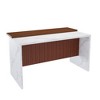 JUJABU 63" Modern Kitchen Island with Marble-Style Countertop and Grille Panel Design for Dining or Living Room - 2 of 4