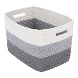 REGALWOVEN Cotton Rope Handcrafted Breathable Odorless Open Storage Bins 15 x 9.8 x 9.1 Inch 1 Pc - 1 of 4