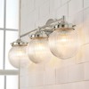 Rennnsan Yelorra 24"W Hardwired 3-Light Globe Textured Glass Mid-Century Modern Dimmable Vanity Light - 4 of 4