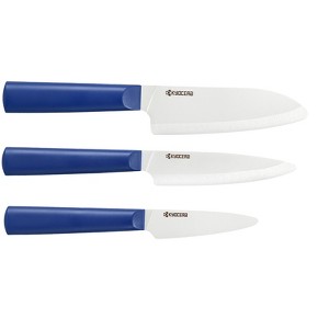 Kyocera INNOVATIONwhite® 3 Piece Ceramic Knife Set, 5.5" Santoku, 4.5" Utility, 3" Paring, Black - 1 of 2