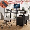 Computer Desk with Drawer and Power Outlets - 3 of 4