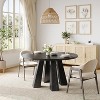 Round Dining Table for 4-6, 47" Wood Kitchen Dinner Table with Sturdy Base Pedestal for Living Room, Apartment - 3 of 4