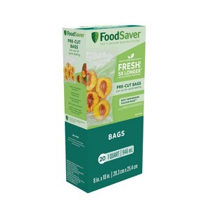 FoodSaver 20ct Quart Bags: Clear Plastic Vacuum Sealer Bags, 1 Quart Capacity, 20 Pieces - 1 of 4