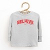 SmileyWorld Varisty Believe - Youth Long Sleeve Graphic T-Shirt and Toddler Long Sleeve Graphic Tee - 2 of 3