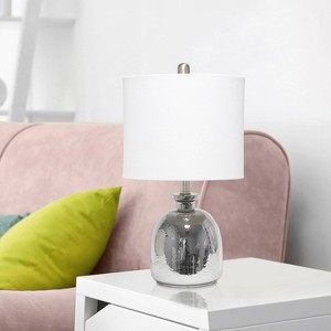 Hammered Glass Jar Table Lamp with Linen Shade - Lalia Home - 1 of 4