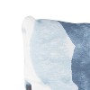 Blue/White Print Throw Pillow - Skyline Furniture: Geometric Linen & Cotton, Indoor Square Pillow with Zipper - 3 of 4