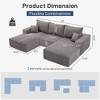Gericco 113" Boneless Sectional Cloud Couch Sofa Bed for Living Room, Modular Modern Lounge 3 Seater Couches with Chaise, No Assemble - 2 of 4