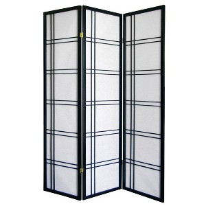 NicBex 3-panel Room Divider Portable Wooden Folding Privacy Screen Freestanding Wall Partition for Home & Office, Black - 1 of 4