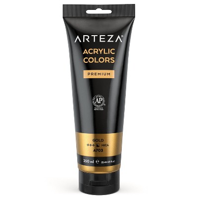 Arteza Premium Acrylic Paint (Gold) 250ml Tube - Single Color (ARTZ-3766)