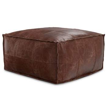 Erving Coffee Table Pouf Distressed Brown - WyndenHall
