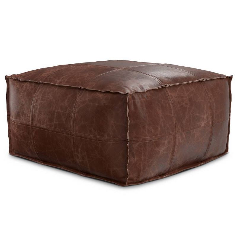 Erving Coffee Table Pouf Distressed Brown - WyndenHall, 1 of 9