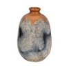 Terracotta Pottery Vase Handcrafted Textured Design Casual Home Office Bedroom Living Room Display Decor - 16" Blue, Ivory, Gold - 4 of 4