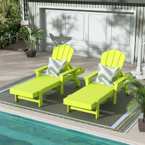 WestinTrends Malibu 2 Piece Reclining Chaise Lounge With Arms & Wheels - 1 of 3