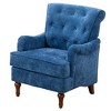 TOAOTBNBO Wooden Accent Chair with High Back, Breathable Fabric Armchair with Soft Padded Seat Mid-Century Single Sofa Chair for Office - 2 of 4