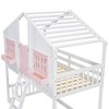 NicBex Twin Over Twin House Bunk Bed with Roof,Window,Ladder and Safety Guardrail for Kids,Girls,Boys - 4 of 4