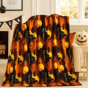 Kate Aurora Ultra Soft & Cozy Oversized Halloween Flying Witches Plush Throw Blanket Cover - 50 in. W x 60 in. L - 1 of 3