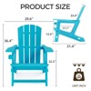 Infurnic Outdoor Portable Chairs Folding Adirondack Wooden Textured with Cup Holder Weather Resistant, Backyard, Garden, Blue, 29.6"*31.4"*36.4" - 3 of 4