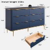 SinCiDo Fluted 7 Drawer Modern Dresser, 54" Wide Dresser TV Stand with Gold Accents, Wood Storage Organizer for Bedroom, Living Room - 2 of 4