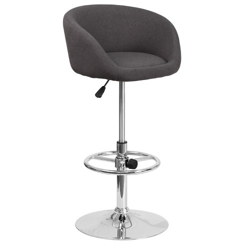 Merrick Lane Bucket Seat Bar And Dining Stool Modern Black Fabric