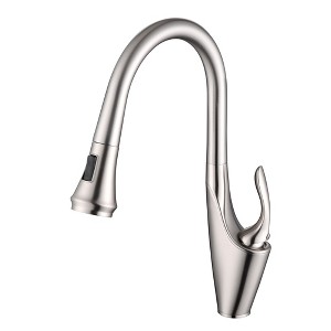 SUMERAIN Brushed Nickel Kitchen Sink Faucet, High-Arc Kitchen Faucet with Pull Down Sprayer, Lead Free - 1 of 4