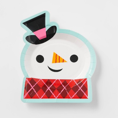 10ct Snowman Shaped Plates - Wondershop™