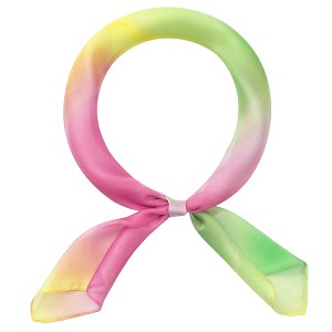 INSPIRE CHIC Women's Chiffon Colorful Gradient Square Soft Sheer Neck Scarves 1Pc - 1 of 4