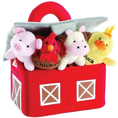 Image of Barnyard Animals Plush Collection with Interactive Sounds and Barn Carrier
