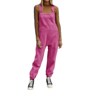 Imily Bela Women's Fleece Warm Overalls Winter Loose Casual Jumpsuits with Pockets. - 1 of 4