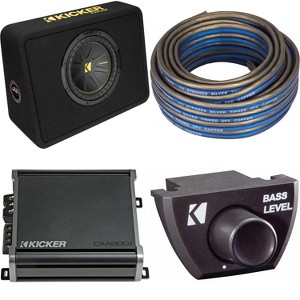 Kicker 10 Inch Comp Truck Bass Package 50TCWC104 with 46CXA8001, Speaker Wire & Bass Knob Bundle - 1 of 4