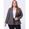 Agnes Orinda Women's Plus Size High-Low Peplum Button Work Elegant Blazers - 3 of 4