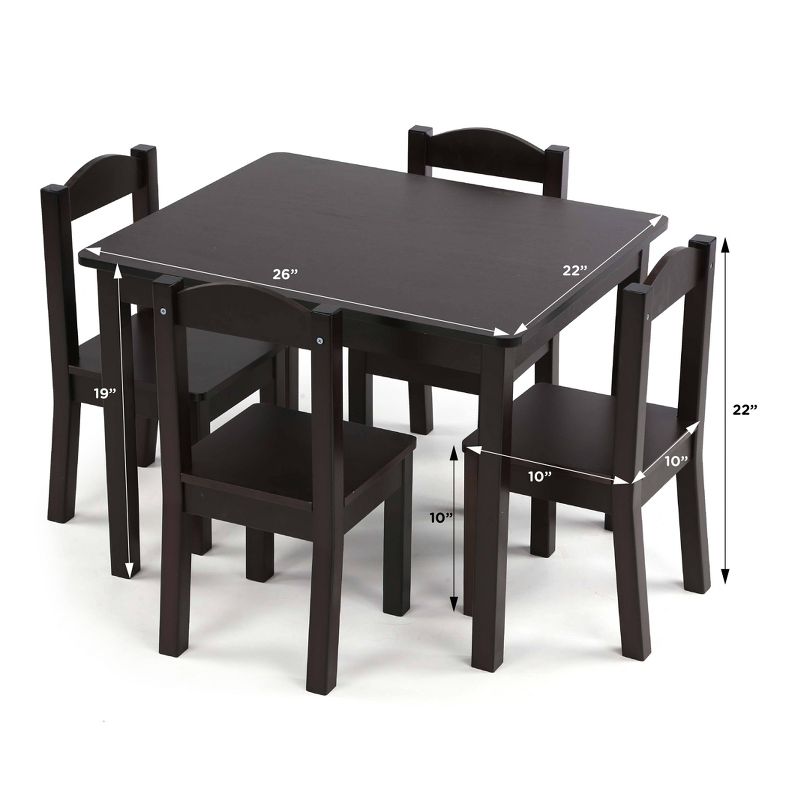 5pc Kids' Wood Table and Chair Set - Humble Crew, 6 of 9