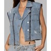 Women's Cropped Denim Jacket With Functional Zipper Detail - POL - 4 of 4