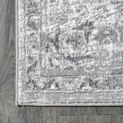 Elegant Persian-Inspired 3' x 5' Light Grey Synthetic Area Rug