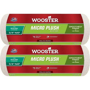 Wooster Genuine 9" Micro Plush 3/4" Nap Roller Cover 2-Pack, R249-9-2PK - 1 of 1