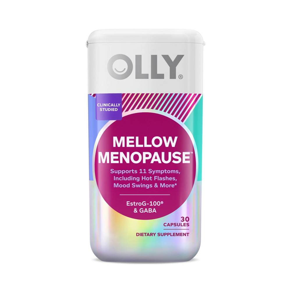 OLLY Mellow Menopause Vitamin Vegan Capsules - 30ct: Gluten-Free, Multivitamins