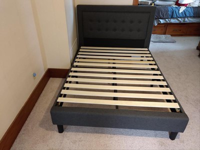 Queen Dachelle Upholstered Platform Bed Frame Gray Sand - Zinus : Target