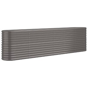 vidaXL Garden Raised Bed Gray Powder-coated Steel Large Durable - 102.4" x 15.7" x 26.8" - Gray - 1 of 4