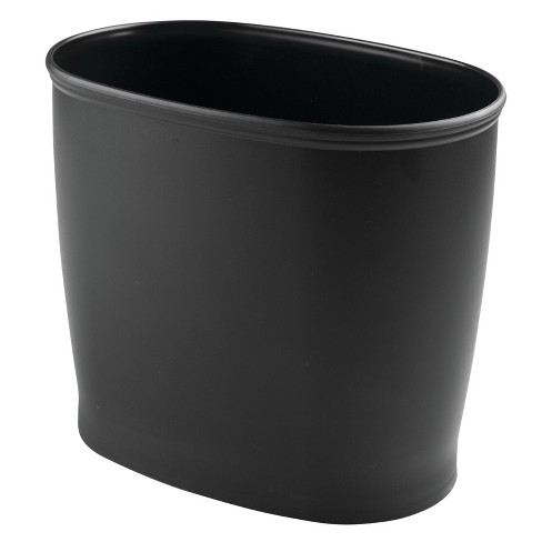 Mdesign Plastic 2.25 Gallon Slim Trash Can Garbage Wastebasket Bin, Black :  Target