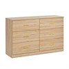 HDZNVF Modern Natural 6 Drawer Dresser for Bedroom, Ample Storage Wide Chest of Drawers, Sturdy and Safe - 3 of 4