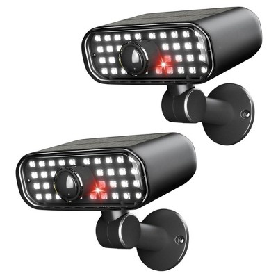ROTTOGOON Solar Motion Sensor Flood Lights Outdoor Wall Mount Security Light 3 Modes IP67 Waterproof LED Black 2-Pack