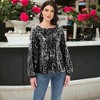 Anna-Kaci Women's Sequin Party Tie Waist Sweatshirt Pullover Top - 4 of 4