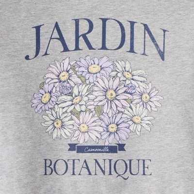 Cat & Jack Girls' Short Sleeve 'Jardin' Oversized Graphic T-Shirt - Cat & Jack™ Gray M — фото 3