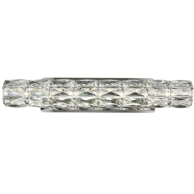 Elegant Lighting Valetta Integrated LED chip light Chrome Wall Sconce Clear Royal Cut Crystal