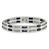 Black Bow Jewelry Men's Stainless Steel and Blue Ceramic Link Bracelet, 8.75 Inch - 3 of 4