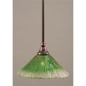 Toltec Lighting Any 1 - Light Pendant in  Black Copper with 10" Kiwi Green Crystal Shade - 1 of 1