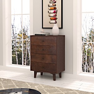 Vynxaria Solid Wood drawer dresser bar,buffet tableware cabinet lockers for dining room, living room,kitchen,corridor,auburn - 1 of 4