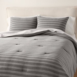 3pc Tonal Stripe Comforter Set - Hearth & Hand™ with Magnolia - 1 of 4