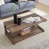KTMBDW Coffee Table, 48" Rectangular Coffee Table for Living Room Mid Century Modern Coffee Table, Unique Center Table with Wood Base for Small Spaces - 3 of 4