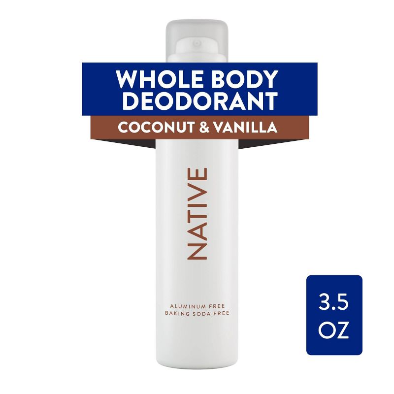 Native Whole Body Deodorant Spray - Coconut &#38; Vanilla - Aluminum Free - 3.5oz, 1 of 11